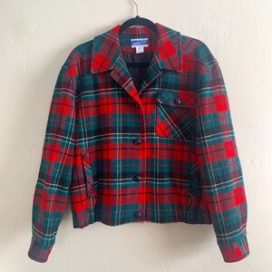 Pendleton Red and Green Plaid Blazer